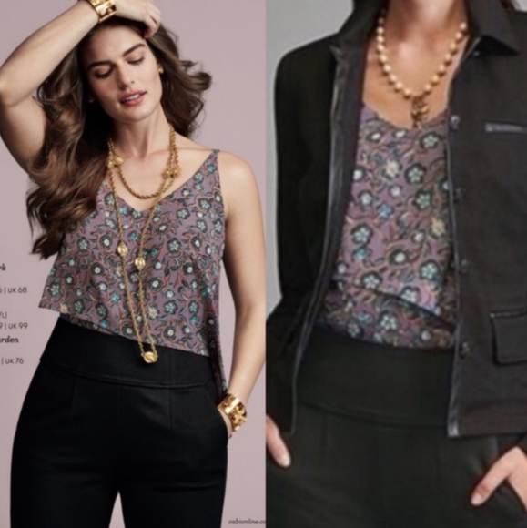 Cabi Spring Floral Scrollwork Camisole Blouse Top - Picture 9 of 12